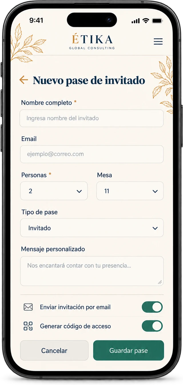 Form to create a new guest pass