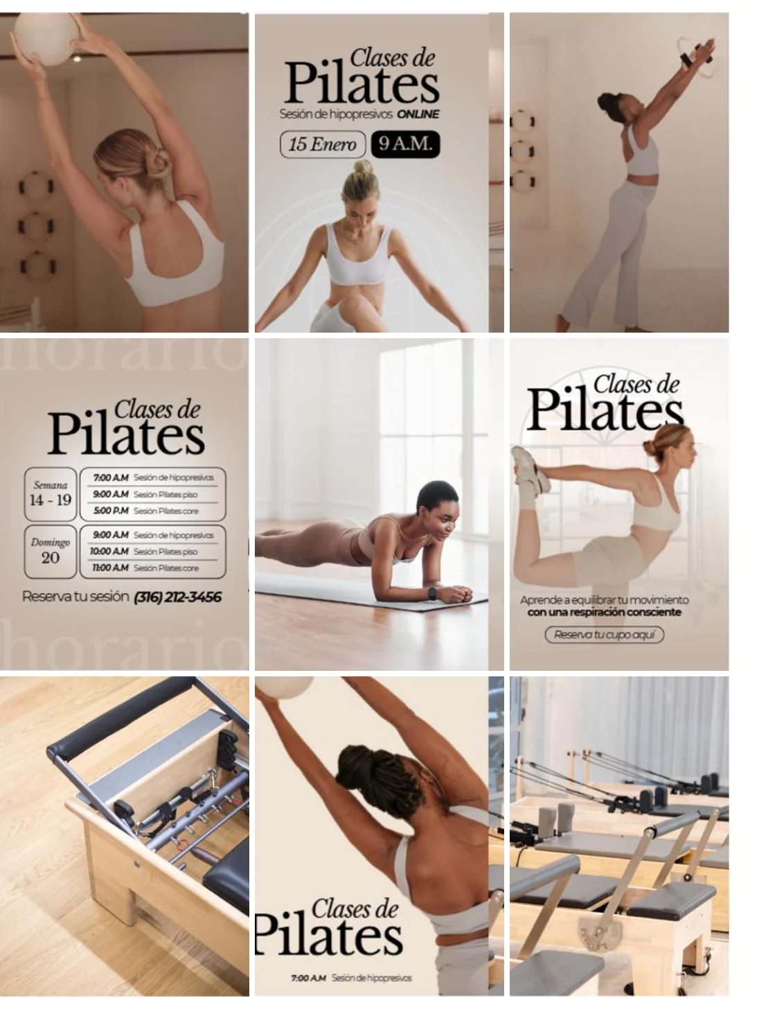 Feed real de Estudio de pilates