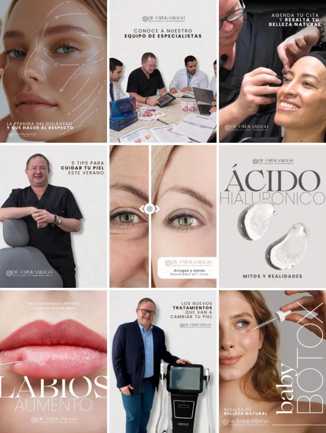 Feed real de Clínica estética